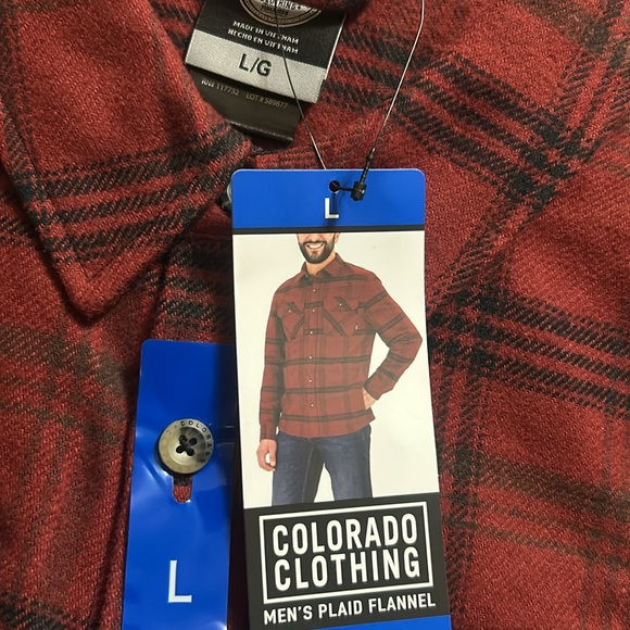 Colorado Clothing Men’s Plaid Flannel size M, L, Red NWT - Picture 4 of 8